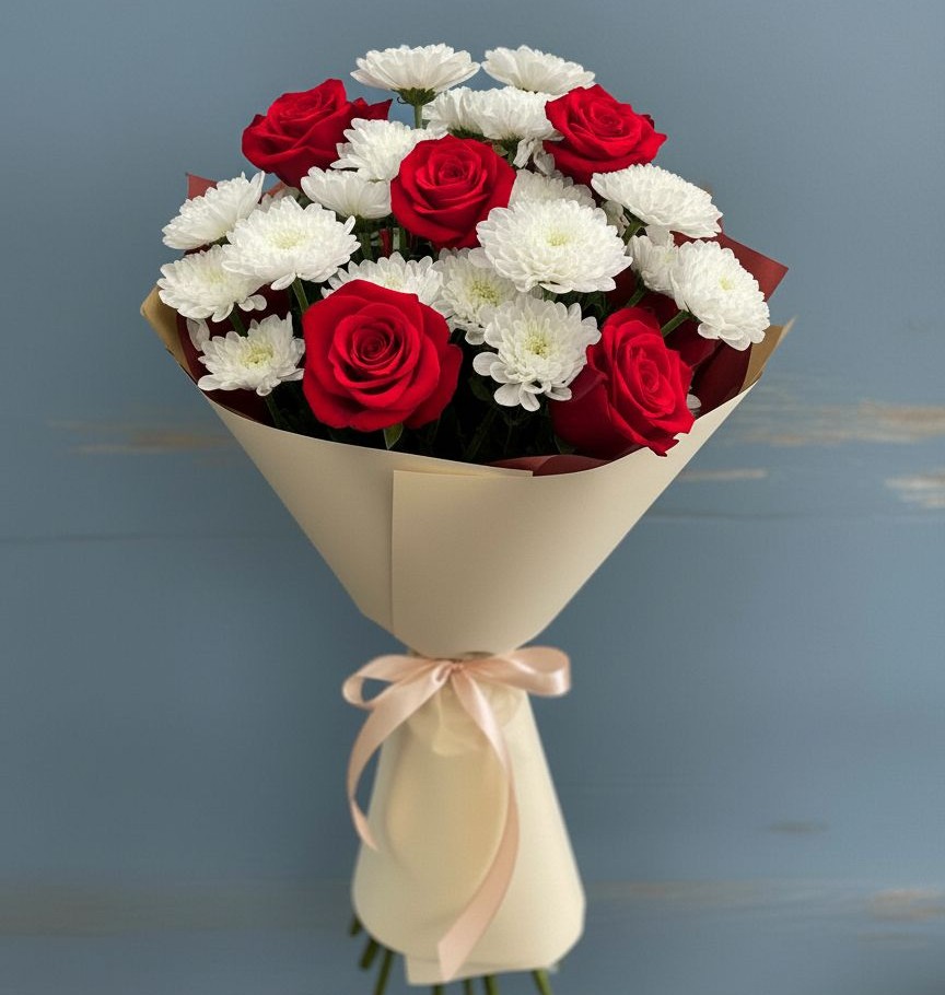 Букет цветов из: Розы и Хризантемы в Витиме