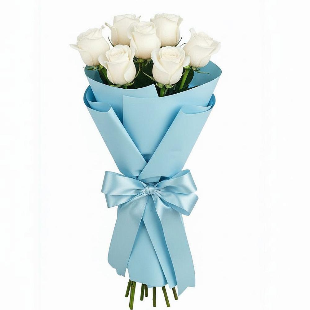 Букет 7 белых роз Проуд в Витиме