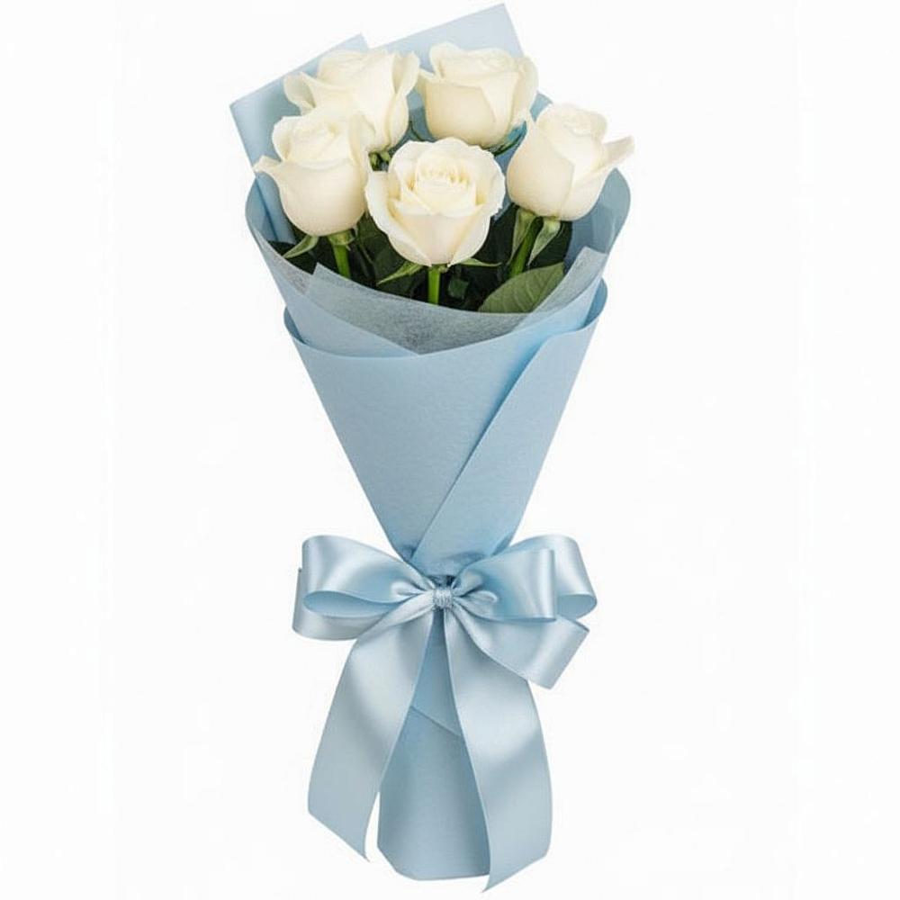 Букет 5 Белых роз Проуд в Витиме