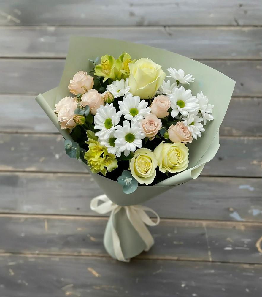 Букет цветов из: Альстромерии, Розы и Хризантемы в Витиме