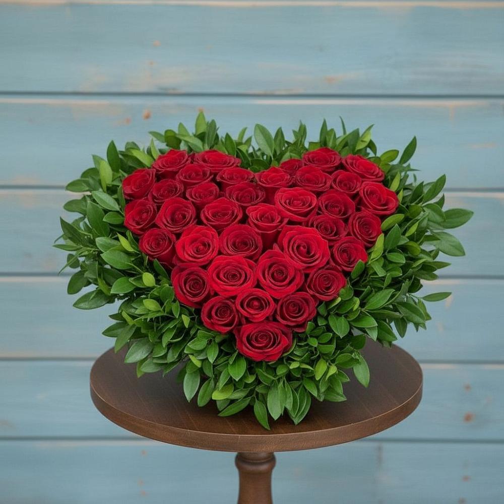 Цветочная композиция из Розы в виде сердца в Витиме