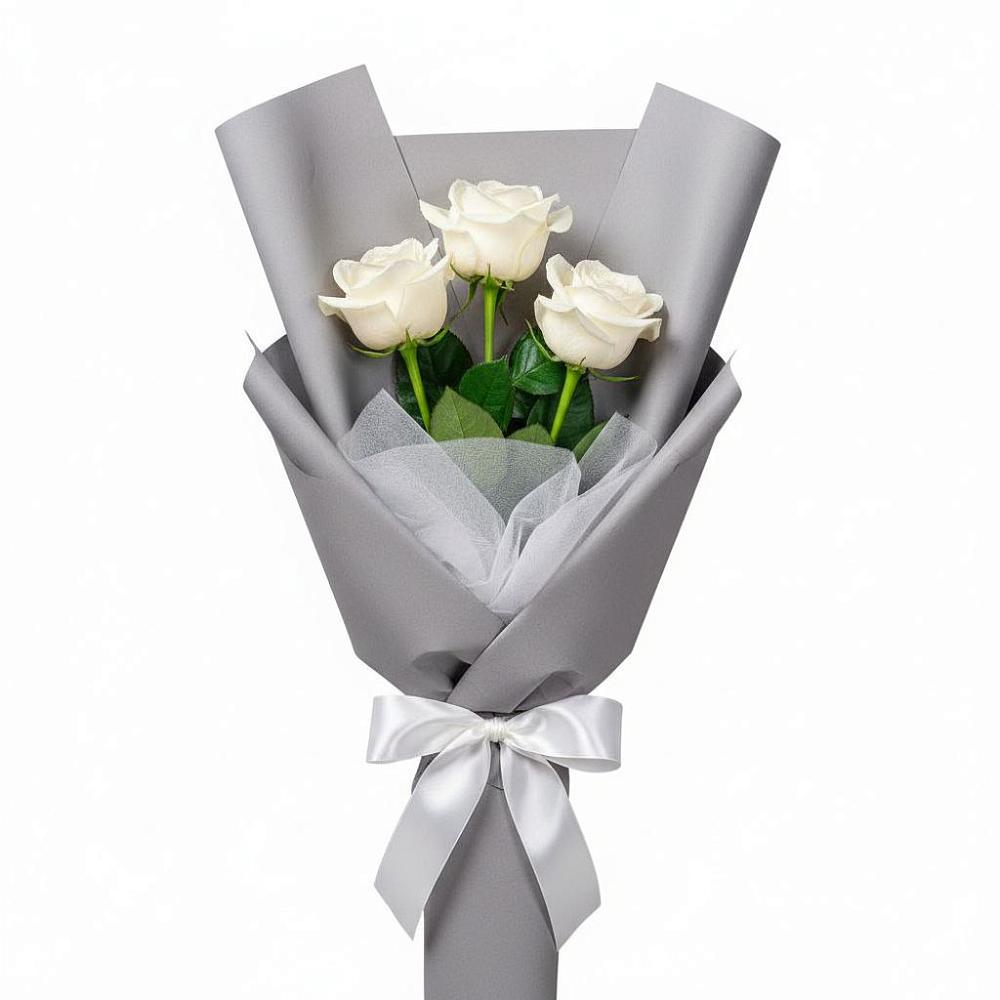 Букет 3 белые розы в Витиме