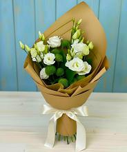 Букет цветов из:  Хризантемы и Лизиантусы #REPLACE_PRED# Витиме