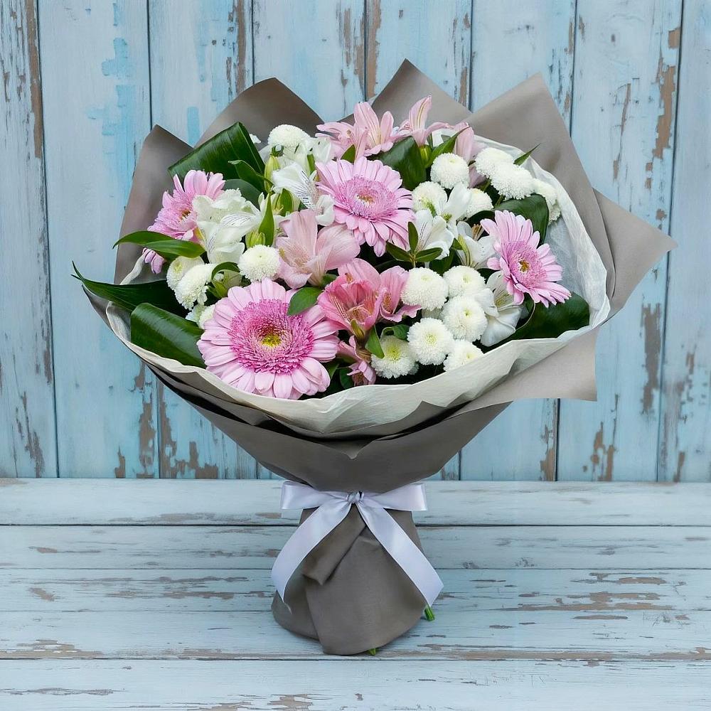 Букет цветов из: Герберы, Альстромерии и Хризантемы в Витиме