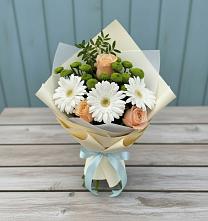 Букет цветов из:  Герберы, Розы и Хризантемы в Витиме